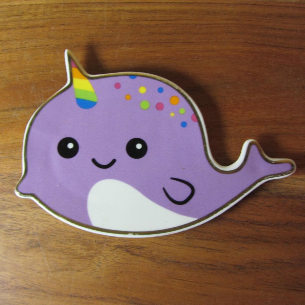3 for $24 - narwhal trinket ceramic tray FREE with purchase (W1894)